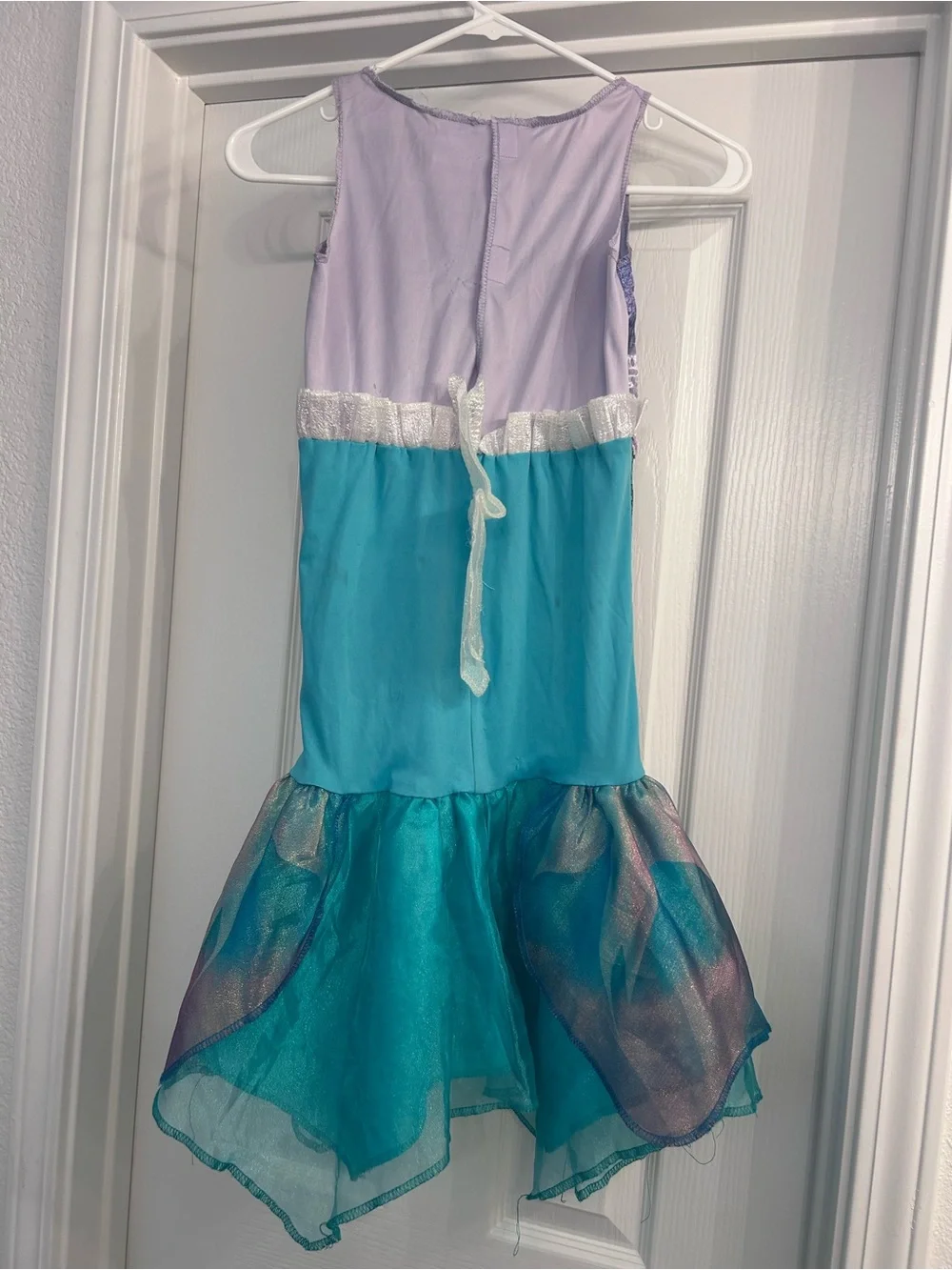 Disney Girls Purple Teal Mermaid Dress Costume